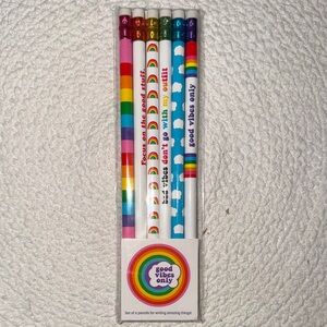 “Good Vibes Only” # 2 Rainbow Pencils Set of 6